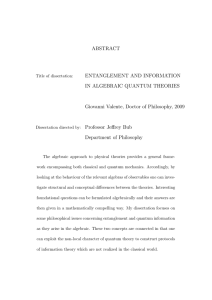 ABSTRACT ENTANGLEMENT AND INFORMATION IN ALGEBRAIC QUANTUM THEORIES