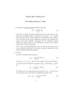 Physics 882: Problem Set 4 Due Friday, February 7, 2003