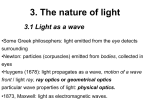 3. The nature of light 3.1 Light as a wave