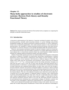 Many-body approaches to studies of electronic systems: Hartree-Fock theory and Density