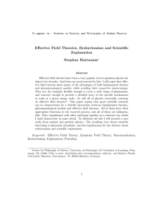 Eﬀective Field Theories, Reductionism and Scientiﬁc Explanation Stephan Hartmann
