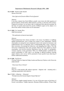 Department of Mathematics Research Colloquia 1998 – 2000  Dec 8 2000