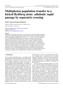 Multiphoton population transfer in a kicked Rydberg atom: adiabatic rapid