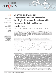 Quantum and Classical Magnetoresistance in Ambipolar Topological Insulator Transistors with