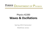 Waves &amp; Oscillations Physics 42200 Spring 2013 Semester Matthew Jones