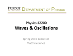 Waves &amp; Oscillations Physics 42200 Spring 2015 Semester Matthew Jones