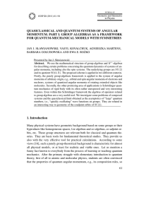 QUASICLASSICAL AND QUANTUM SYSTEMS OF ANGULAR FOR QUANTUM-MECHANICAL MODELS WITH SYMMETRIES