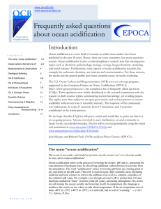 Frequently asked questions about ocean acidification Introduction