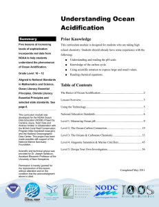 Understanding Ocean Acidification Prior Knowledge Summary