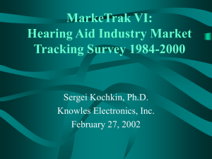 MarkeTrak V Hearing Aid Industry Market Tracking Survey