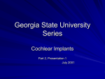 Cochlear Implants - Georgia State University
