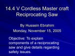 14.4 V Cordless Master craft Reciprocating Saw