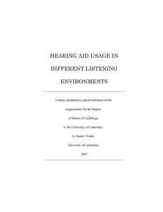 HEARING AID USAGE IN DIFFERENT LISTENING ENVIRONMENTS