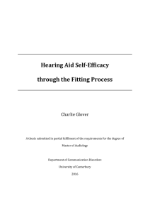 Hearing Aid Self-Efficacy through the Fitting Process Charlie Glover