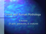 Notes on Mythology and Greek gods and goddesses