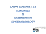 acute monocular blindness & basic neuro ophthalmology
