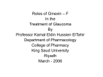 F In the Treatment of Glaucoma