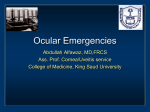 Ocular emergencies  - King Saud University Medical Student