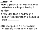 TOPIC: Cells AIM: Who developed the Theory?