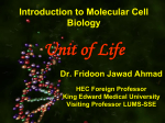 Unit of life MBBS Prof. Fridoon - King Edward Medical University