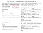 Jepson Herbarium 2013 Workshop Registration Form