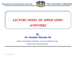 LECTURE NOTES  OF APPLICATION ACTIVITIES By