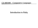 Introduction to Ruby