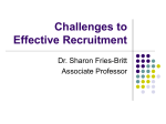 Challenges to Effective Recruitment