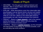 Goals of Psych - Deerfield High School