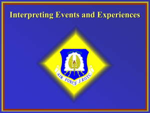 Interpreting Events and Experiences