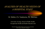 analysis of health needs of a hospital staff