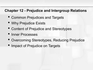Prejudice and Intergroup Relations