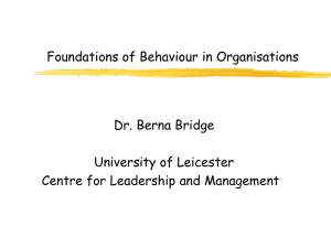 Foundations of Behaviour in Organisations