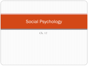Ch. 12 Social Psychology