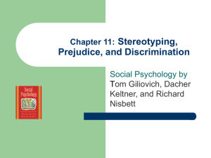 Chapter 11: Stereotyping, Prejudice, and