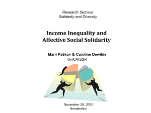 Income Inequality and Affective Social Solidarity