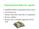 Organizational Behavior Agenda