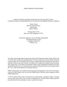 NBER WORKING PAPER SERIES EFFECTIVENESS AND SPILLOVERS OF ONLINE SEX EDUCATION: