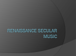 Renaissance Secular Music