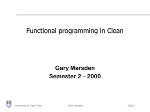 Functional programming - University of Cape Town