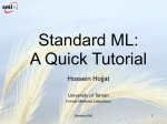 Standard ML: A Quick Tutorial