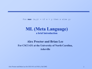 ML Functions - Welcome to Computer Science