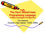 Tim Sweeney talk on Game Programming Languages