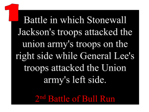 Battle in which Stonewall Jackson's troops attacked the