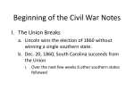 Beginning of the Civil War Notes