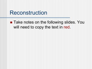 Reconstruction Notes