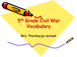 5th Grade Civil War Vocabulary