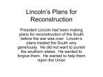 Lincoln`s Plans for Reconstruction