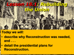 Lesson 18.1: Rebuilding the Union