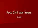 Post Civil War Years